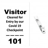Custom Printed COVID-19 Numbered Badges  with Clear PVC Strap Clips 10-Pack